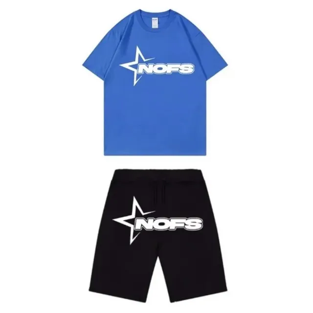 Corteiz Logo Tee and Shorts Set Star Logo