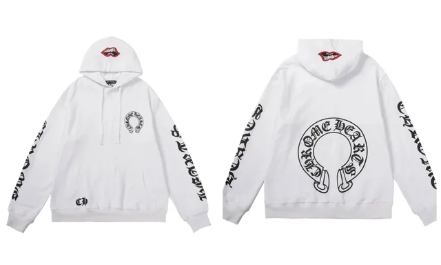 Chrome Hearts Hooded Sweatshirt Lips and Cross Logo