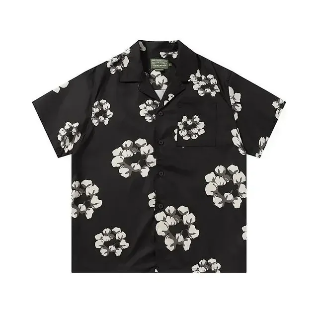 Denim Tears Camp Collar Shirt Cotton Floral Print