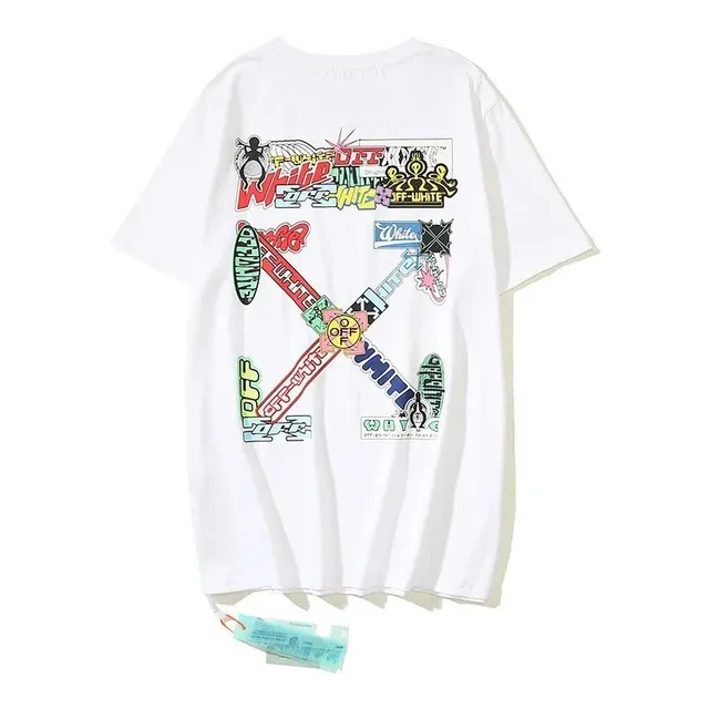 Off-White Graphic Tee Multicolor Diag Print