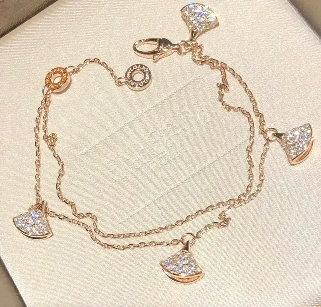 Bulgari Serpenti Fan Charm Bracelet Pavé Diamond