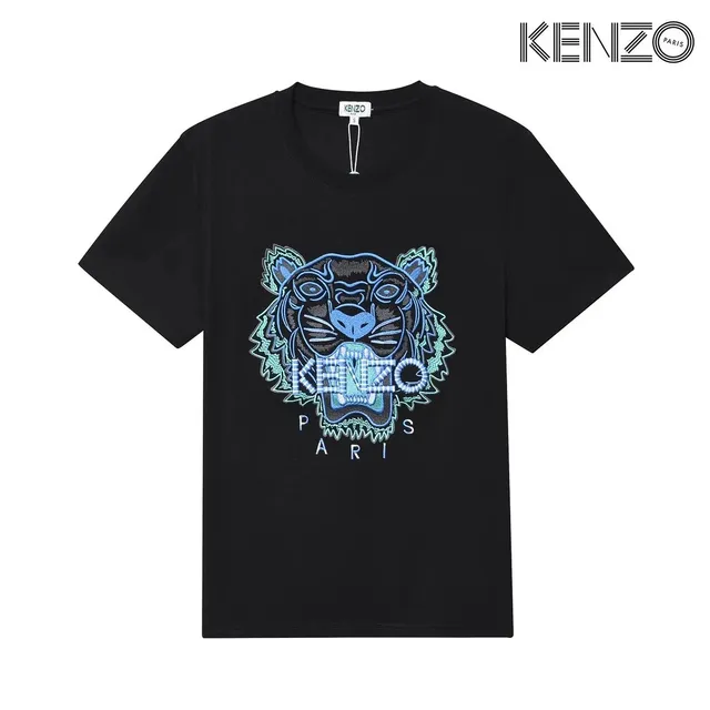 Kenzo Tiger Embroidered Tee Blue Tiger