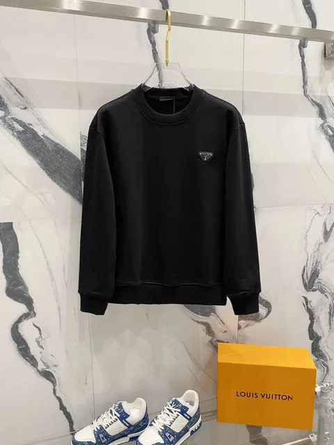 Prada Crewneck Sweatshirt Triangle Logo