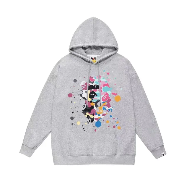 BAPE Shark Hoodie Paint Splatter Camo