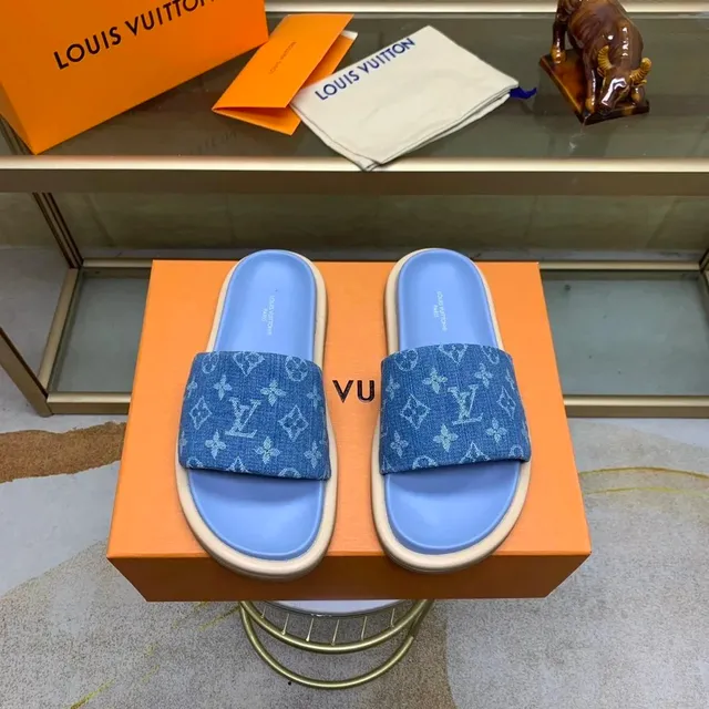 Louis Vuitton On The Go Slide Monogram Denim