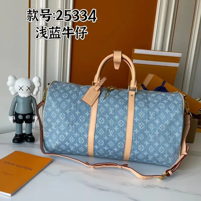 Louis Vuitton × KAWS Keepall Monogram Denim