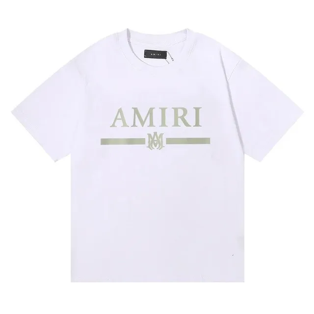 Amiri Logo Tee Olive Bar Logo