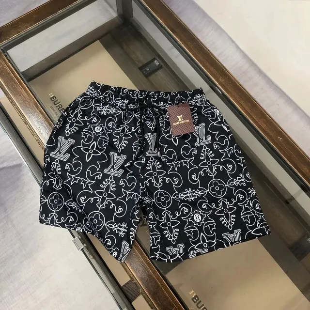 Louis Vuitton Monogram Print Shorts All-Over White Outline