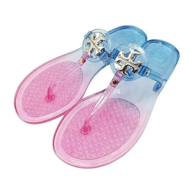 Tory Burch Miller Jelly Sandal Gradient Pink to Blue