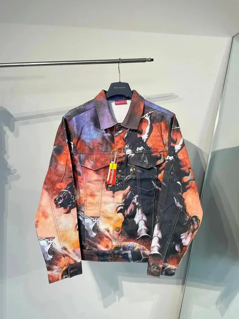 Supreme × Louis Vuitton Denim Jacket Printed Rottweiler