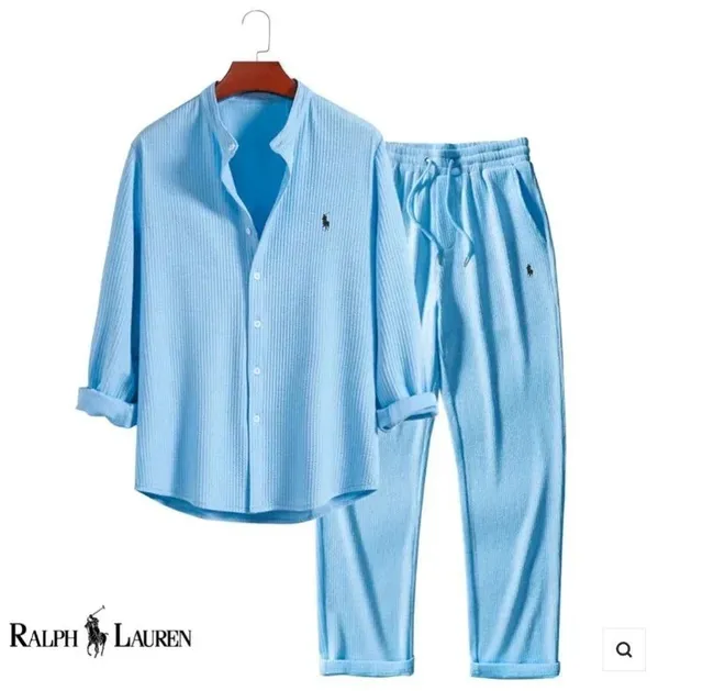 Ralph Lauren立领长袖长裤 浅蓝