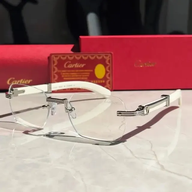 Cartier Juste Un Clou Optical Frame White Acetate with Palladium Hardware