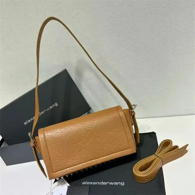 Alexander McQueen Mini Shoulder Bag Crinkled Leather with Studs