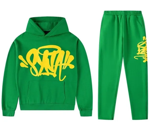 Hoodie and Joggers Set Graffiti Print