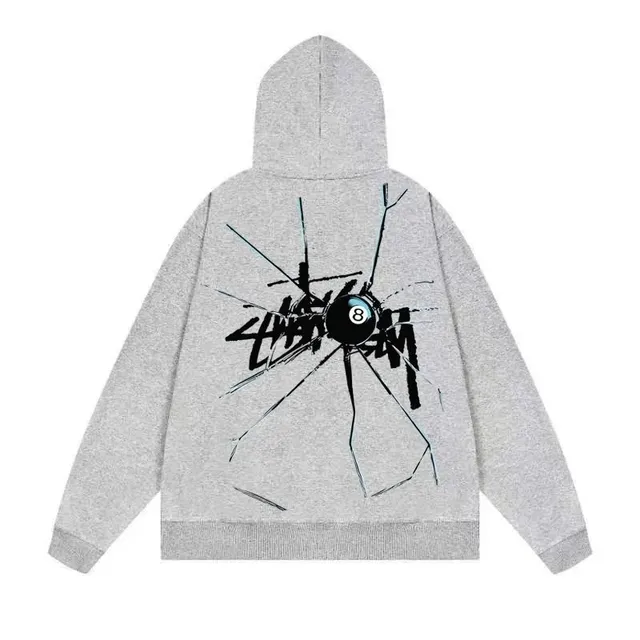 Stüssy Hooded Sweatshirt Shattered 8-Ball Graphic