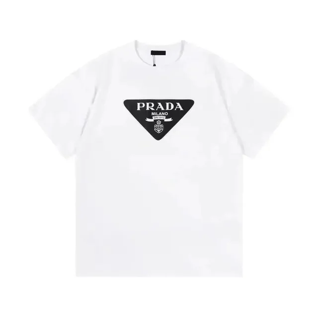 Prada Triangle Logo Tee Black Logo