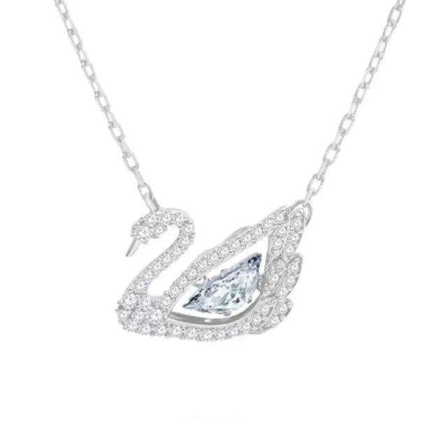 Smart white swan necklace