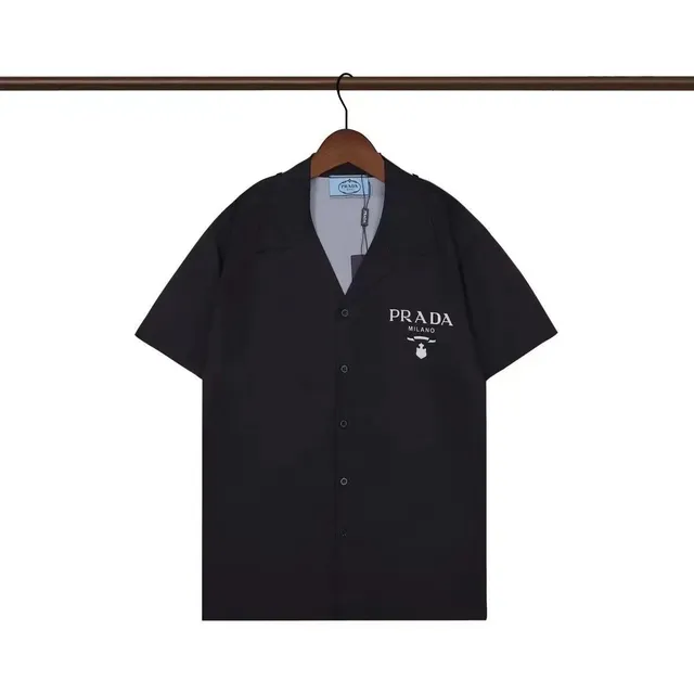 Prada Short-Sleeve Shirt Logo-Embroidered