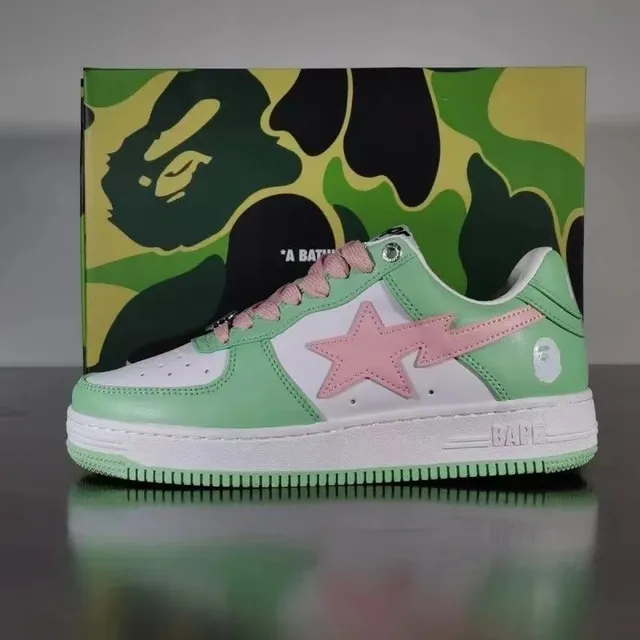 BAPE Shark Low Mint Green Pink Star