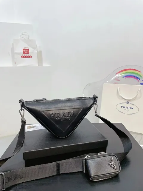 Prada Triangle Bag Embossed Logo