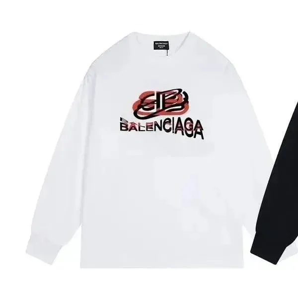 Balenciaga Long-Sleeve Tee BB Logo Print