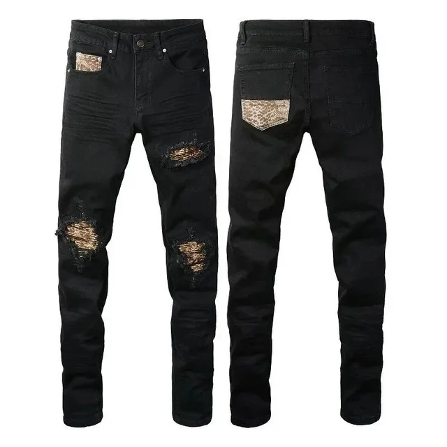 Levi's 501 Jeans Distressed with Snake Print Patches