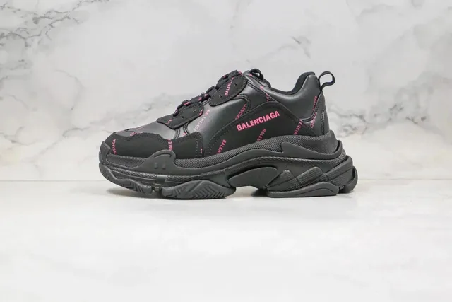 Balenciaga Triple S Black Pink Logo