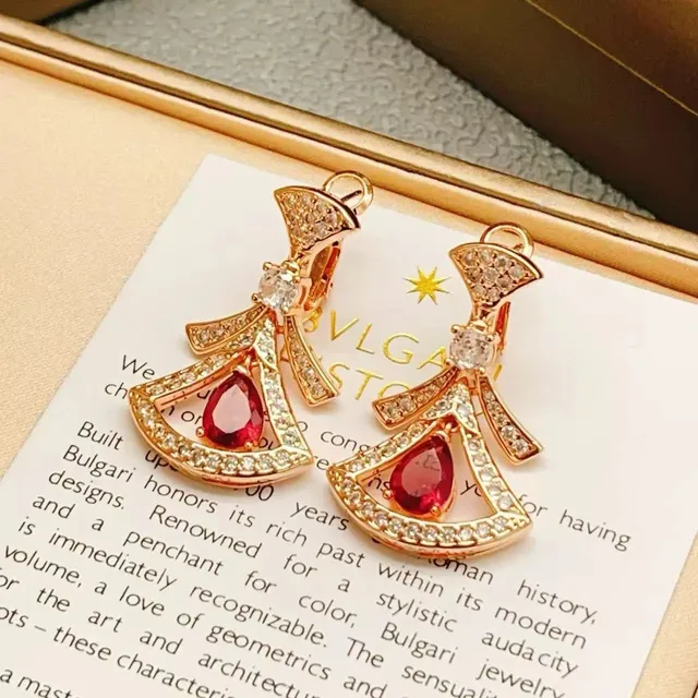 Bulgari Serpenti Earrings Pavé Diamond with Ruby