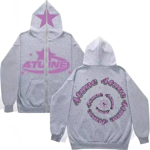 Broken Planet Zip-Up Hoodie Star Logo Print