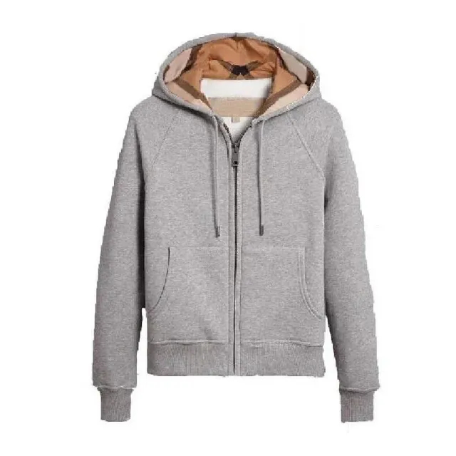 Burberry Zip-Up Hoodie Check-Print Lining