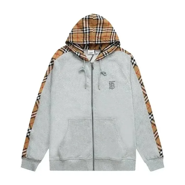 Burberry Zip-Up Hoodie Checkered Sleeve