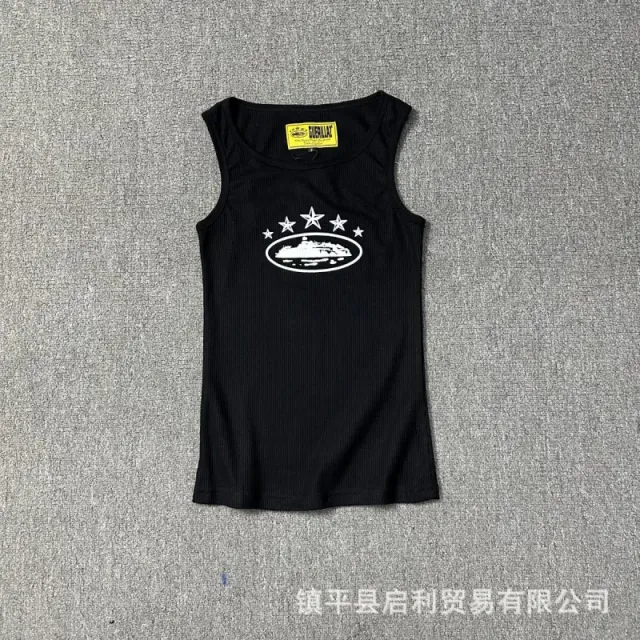 Corteiz Ribbed Tank Top Stars and Oval Logo