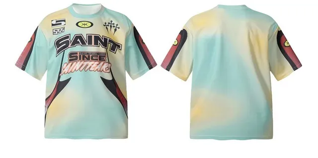 Saint Laurent Saint Terre Racing Jersey Gradient Print
