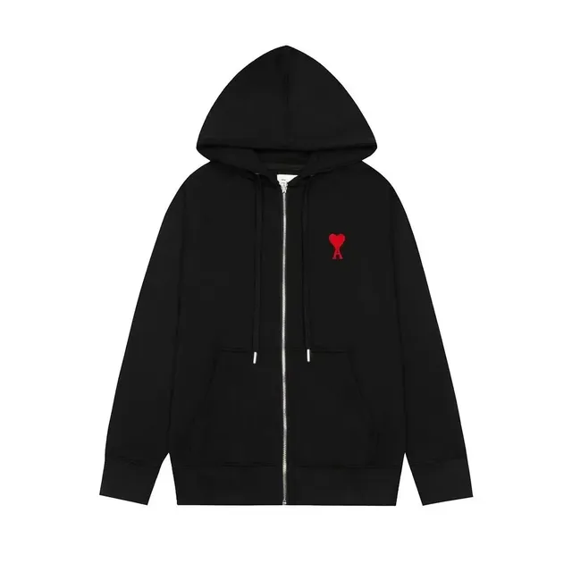 Amiri Zip-Up Hoodie Red Heart Logo