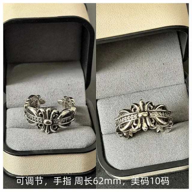 Chrome Hearts Cross Ring Diamond-Embellished