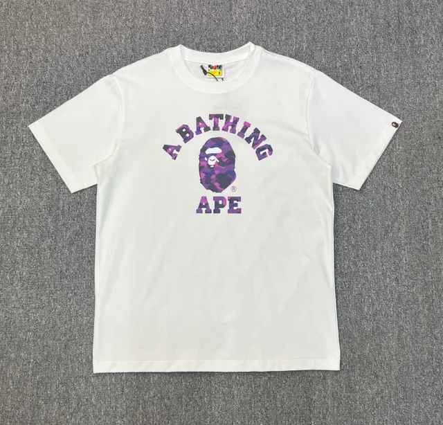BAPE Crewneck Tee Purple Camo Ape Head