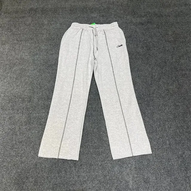 Corteiz Track Pants Heather Grey with Side Stripe