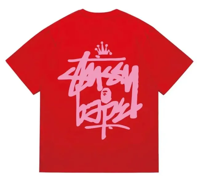 Stüssy × BAPE Graphic Tee Crown Logo Print