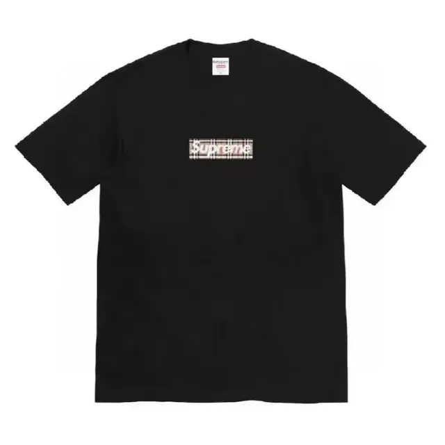 Supreme Box Logo Tee Burberry Plaid