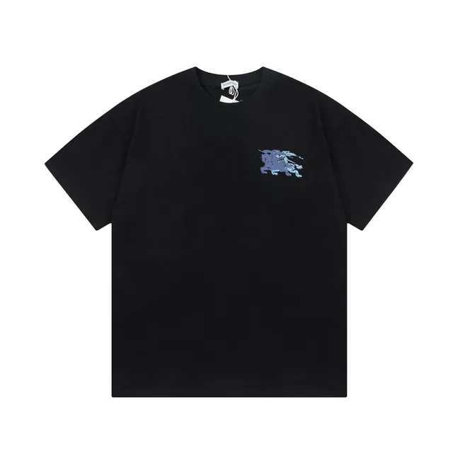 Burberry Equestrian Knight Tee Blue Logo Print
