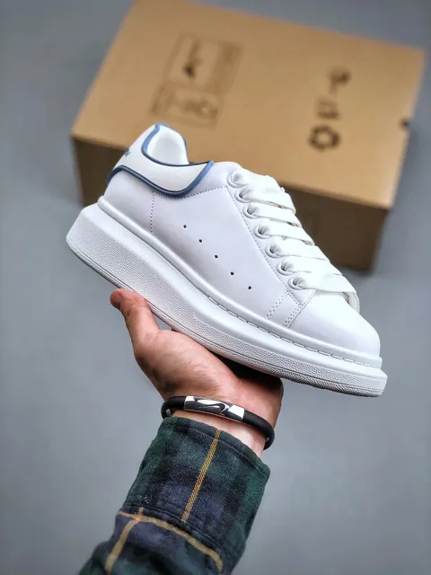 Alexander McQueen Oversized Sneaker White with Blue Trim