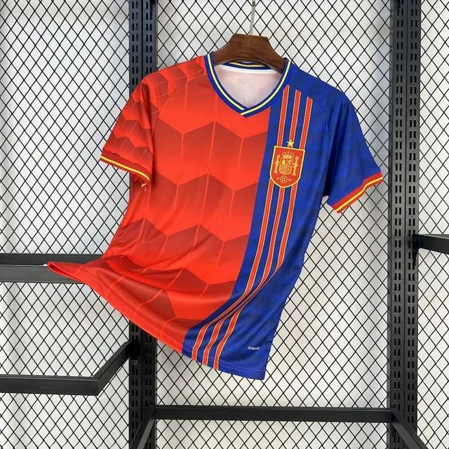 Adidas × Spain National Team Spain Home Jersey 2024 Hexagonal Pattern
