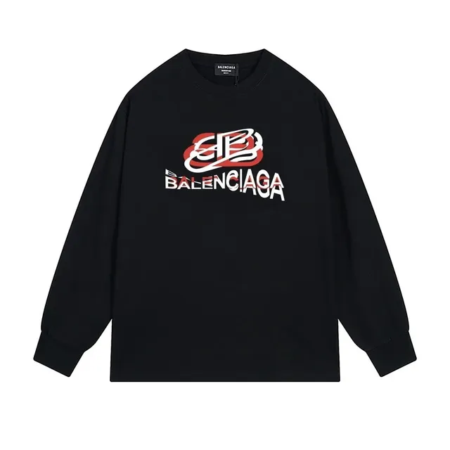Balenciaga Long-Sleeve Tee Logo Print