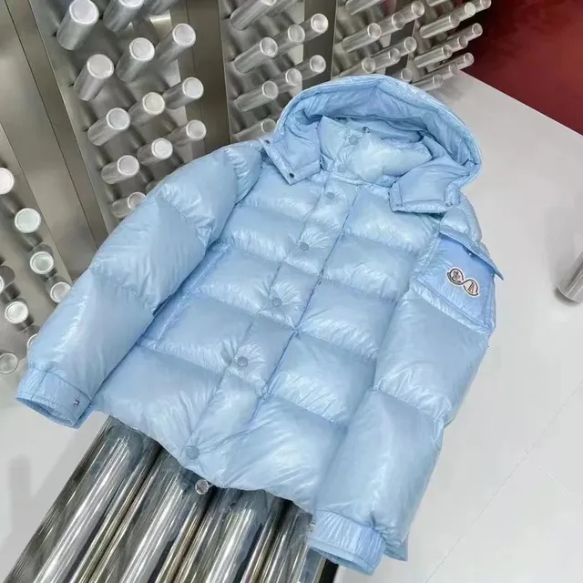 Moncler Puffer Jacket Glossy Light Blue