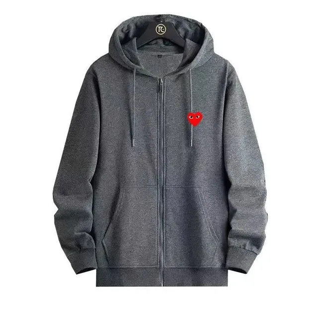 Comme des Garçons Zip-Up Hoodie Red Heart Logo