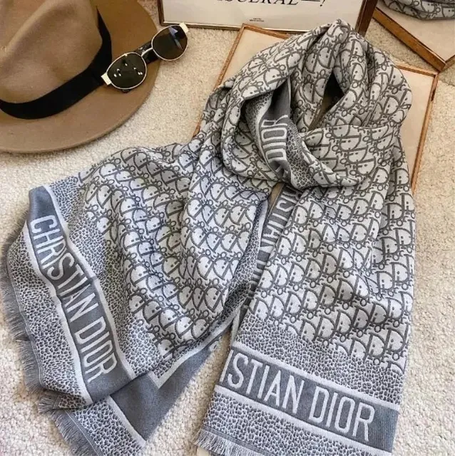 Dior Oblique Scarf Grey Monogram