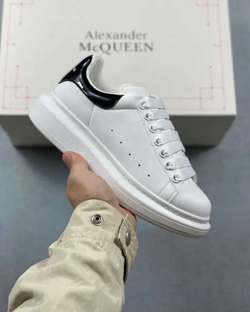 Alexander McQueen Sneaker White with Black Patent Heel