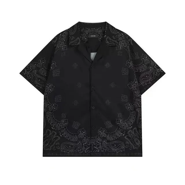 Amiri Bandana Print Shirt Black with Grey Paisley