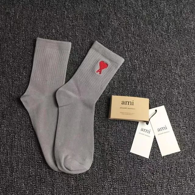 AMI Paris Ribbed Socks Heart Logo