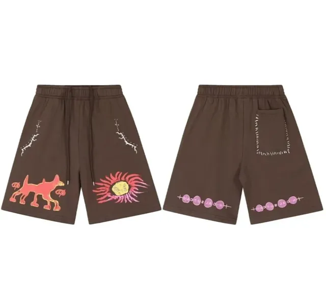 Travis Scott Shorts Sun and Fox Print